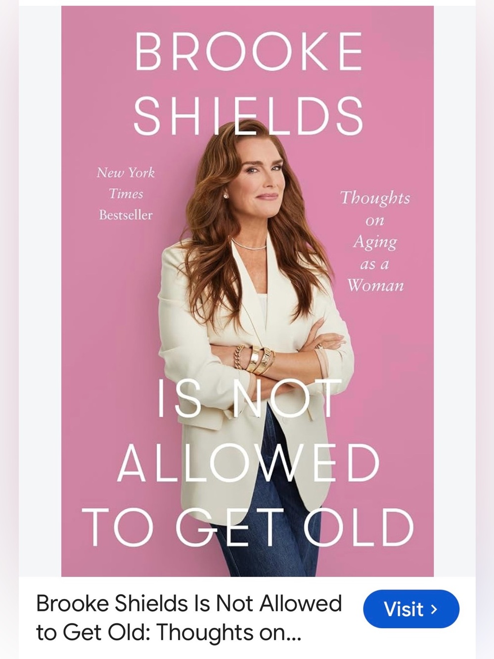 #3067**Brooke Shields Book Cover - Pink & Cream